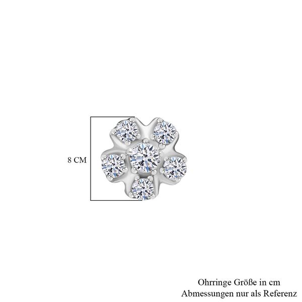 LUXURIANT 0,50 ct. SI Labor Diamant Ohrringe, 925 Silber Gelbgold Vermeil image number 4