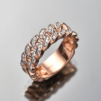 LUXURIANT SI-GH Labor Diamant Ring, 925 Silber mit Ros&eacute;gold E-Beschichtung - 0,25 ct.