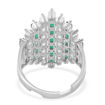 Gr&uuml;ner und wei&szlig;er Zirkonia flexibler Ring