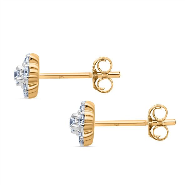 LUXURIANT 0,50 ct. SI Labor Diamant Ohrringe, 925 Silber Gelbgold Vermeil image number 3