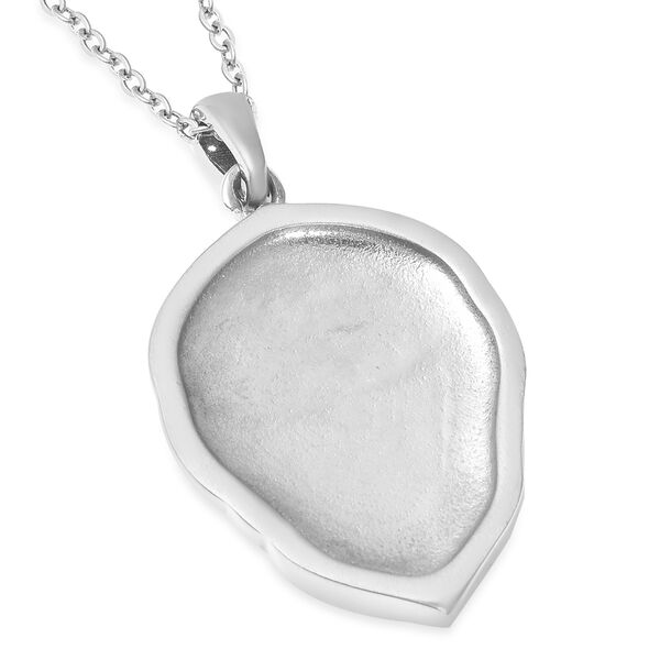 Rosenquarz und weißer Kristall-Anhänger mit Kette, 50 cm, Edelstahl ca. 17,40 ct image number 4