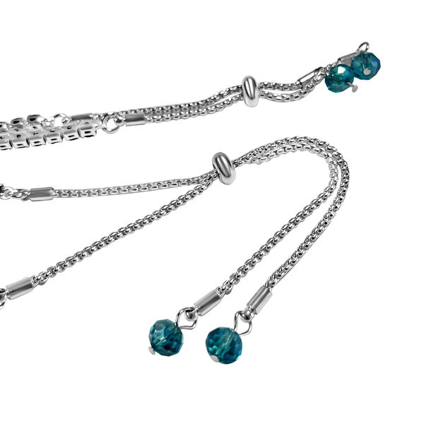 2er-Set- blaue Kristall-Halskette und Armband - 14 ct. image number 3