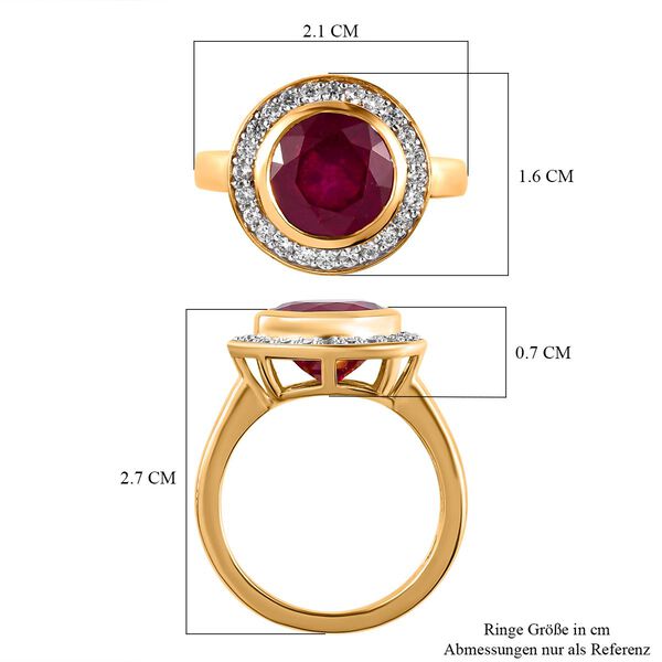 AAA Afrikanischer Rubin und weißer Zirkon-Ring - 5,98 ct. image number 7