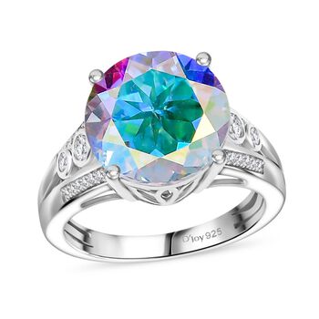 D'Joy Merkur mystischer Topas, Wei&szlig;er Zirkon Ring 925 Silber rhodiniert (Gr&ouml;&szlig;e 20.00) ca. 7,70 ct
