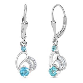 D’joy AA Betroka Blauer Apatit Ohrringe 925 Silber rhodiniert ca. 0.90 ct