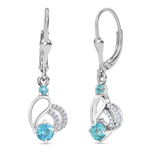 D’joy AA Betroka Blauer Apatit Ohrringe 925 Silber rhodiniert ca. 0,90 ct. image number 0