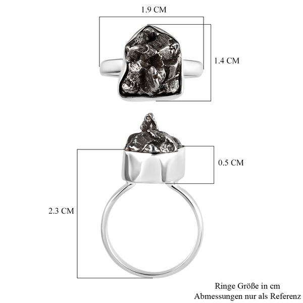 Handgearbeiteter Meteorit-Ring, 925 Silber  ca. 21,30 ct image number 8