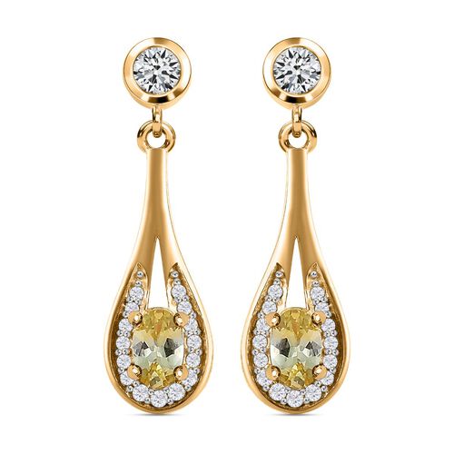 AA goldene Tansanit und Zirkon-Ohrringe - 1,09 ct. image number 0