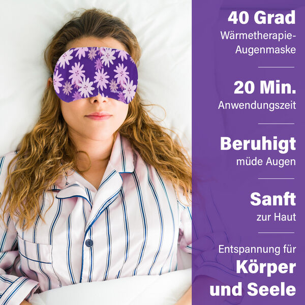 10er-Set selbstw&auml;rmende Lavendel-Dampf-Augenmasken, 18x8 cm image number 2