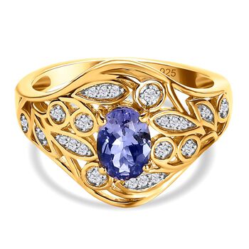 Tansanit und Zirkon Ring - 0,93 ct.