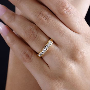 J Francis gefertigt mit SWAROVSKI- Wei&szlig;er Swarovski Kristall Ring, 925 Silber vergoldet