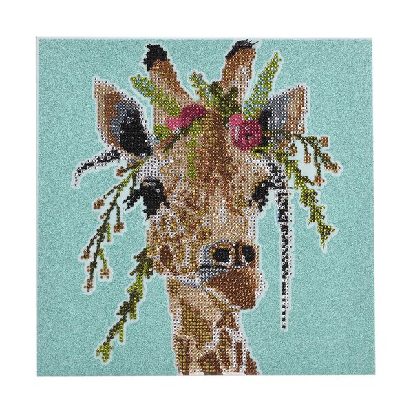 DIY Diamond Painting Leinwand, Mandala-Giraffe, mehrfarbig mit Glitzerakzenten, 29x29cm image number 2