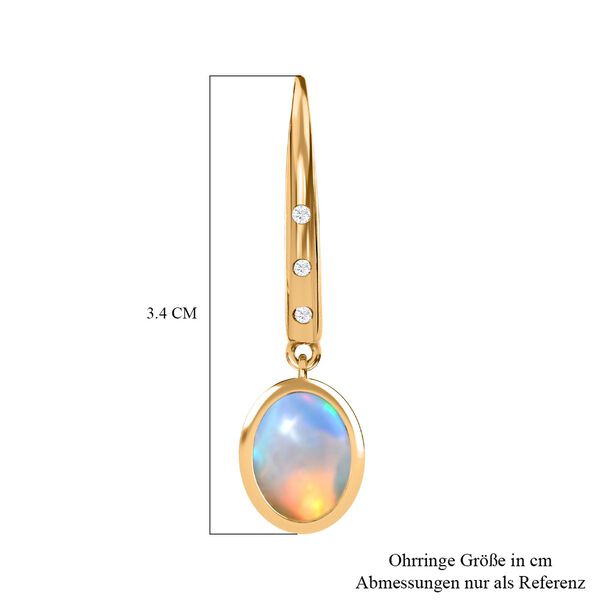 AA nat&uuml;rliche, &auml;thiopische Welo Opal und Zirkon-Ohrringe - 2,44 ct. image number 7