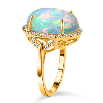 ILIANA AAA nat&uuml;rlicher, &auml;thiopischer Opal und Diamant-Ring - 7 ct.