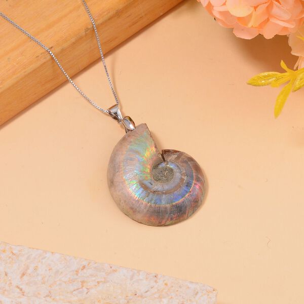 Ammonit Schmuckset 925 Silber, 925 Silber rhodiniert ca. 56,50 ct. image number 1