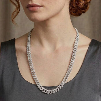 Wei&szlig;er Kristall Halskette ca. 50 cm Standard