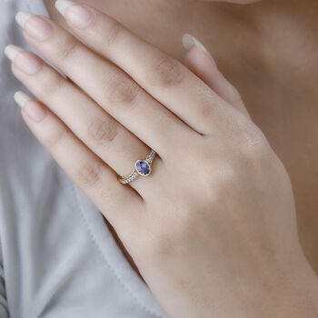 Tansanit und Zirkon Ring - 1,22 ct.