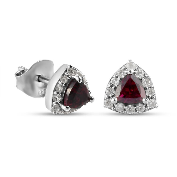 Anthill Granat und Zirkon Ohrstecker925 Silber platiniert ca. 0,89 ct image number 4