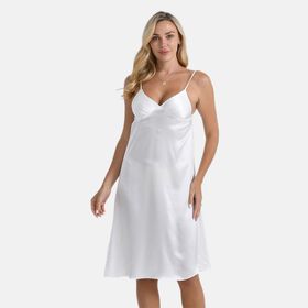 LA MAREY Nachthemd 100% Maulbeerseide, Elfenbeinfarben, M