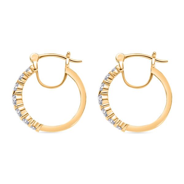 J Francis gefertigt mit SWAROVSKI- Swarovski Zirkonia Ohrringe, 925 Silber 750 Gelbgold Vermeil image number 4