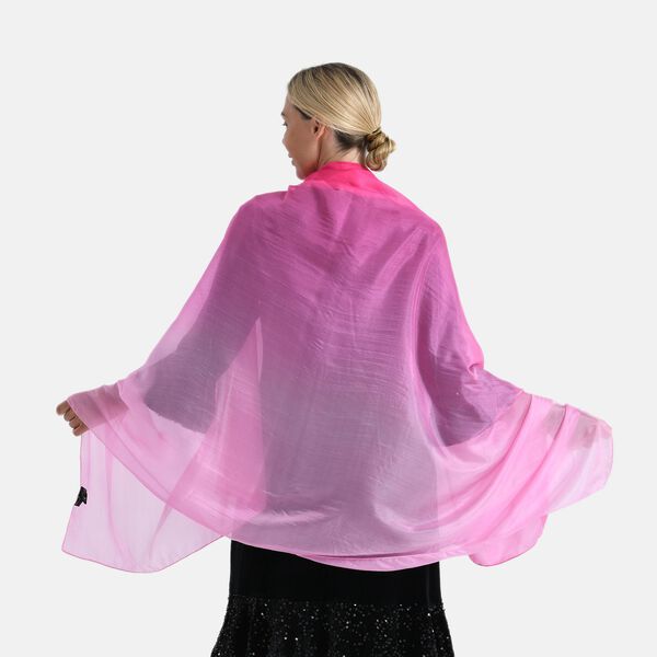  LA MAREY signature 100% silk scarf108*110cmweight:40gcolor:pink and Peach pinkMaterial:100% Mulberry silk image number 2