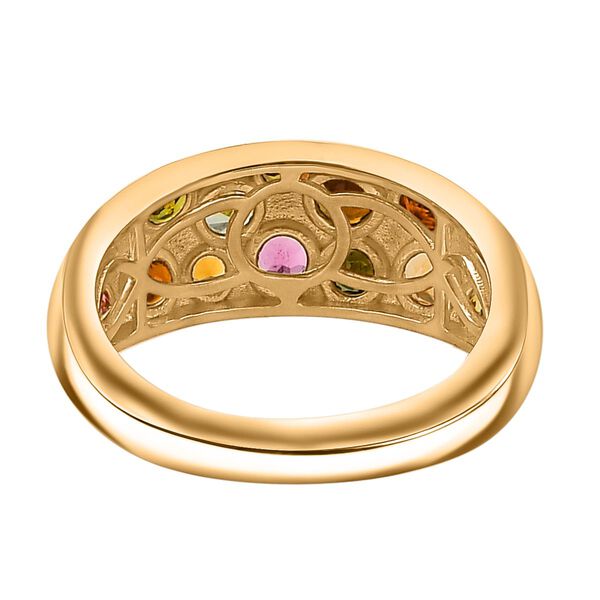 AA Mehrfarbiger-Turmalin Ring, 925 Silber, 750 Gelbgold Vermeil (Größe 21.00) ca. 1.00 ct image number 6