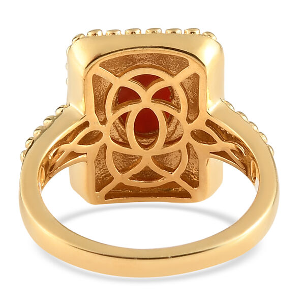 Koralle Ring 925 Silber vergoldet  ca. 1,44 ct image number 6