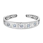 Himmelblauer Topas Armreif ca. 19 cm Edelstahl ca. 2.80 ct