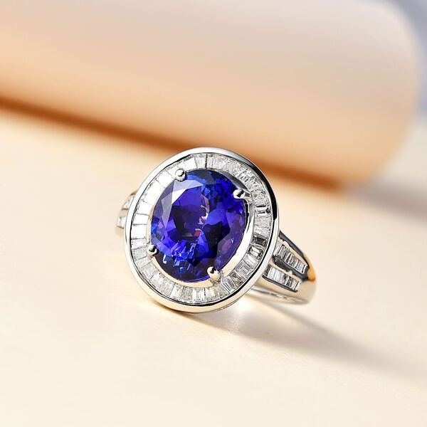 RHAPSODY AAAA Tansanit und VS Diamant Ring in 950 Platin - 5,59 ct. image number 10