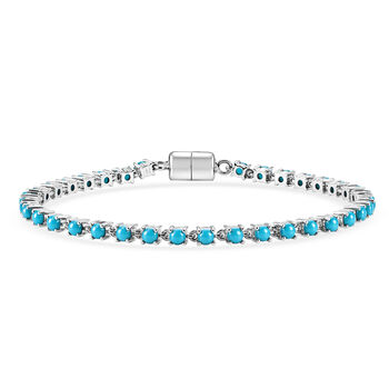 D'Joy AA Sleeping Beauty T&uuml;rkis Armband ca. 20 cm 925 Silber Rhodiniert ca. 4,03 ct.