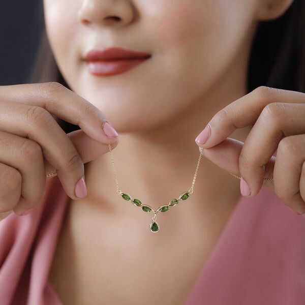 Nat&uuml;rliche Chromdiopsid-Halskette, 45cm - 1,33 ct. image number 1