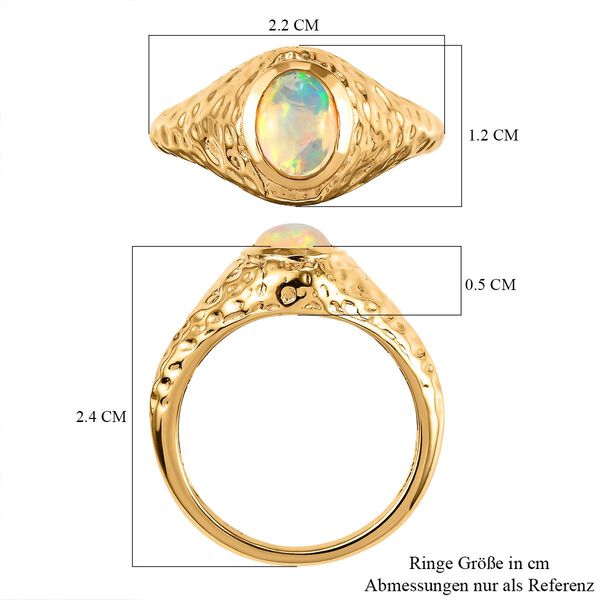 Natürlicher, äthiopischer Welo Opal-Ring, 925 Silber vergoldet  ca. 0,76 ct image number 7