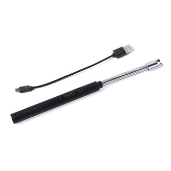 Wiederaufladbares USB - Feuerzeug, Gr&ouml;&szlig;e: 24,2x0,15 cm, Schwarz