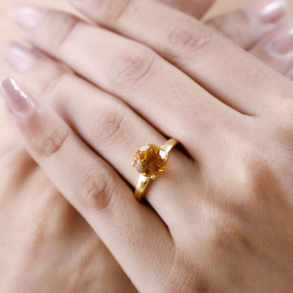 AA Serra Gaucha Citrin Ring, 925 Silber Gelbgold Vermeil, (Gr&ouml;&szlig;e 16.00) ca. 2.60 ct image number 3