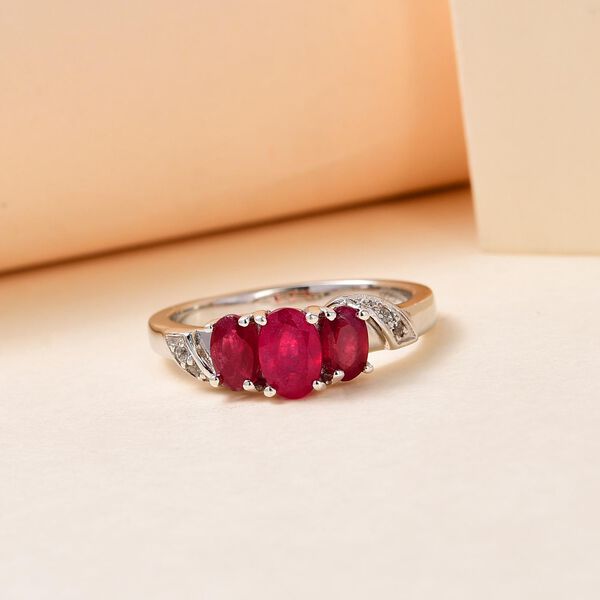 Afrikanischer Rubin und Zirkon-Ring image number 2