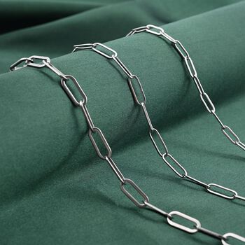 EVER TRUE 3er-Set- Stacking B&uuml;roklammerketten in Silberton