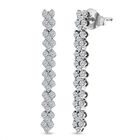 Moissanit Ohrringe, 925 Silber platiniert, ca. 1.58 ct