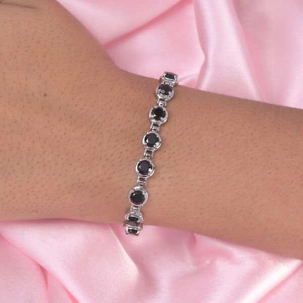 Schwarzes Spinell-Armband, 19 cm, Edelstahl ca. 11.36 ct image number 3