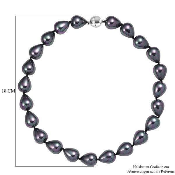 Pfaufarbene Muschelperle Halskette ca. 50 cm Reiner Edelstahl Standard image number 5