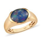 Boulder Opal Triplett Ring 925 Silber vergoldet  ca. 2,11 ct image number 3
