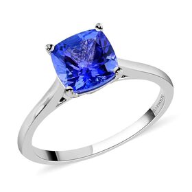 RHAPSODY zertifiziert und geprüft AAAA Tansanit und VS-EF Diamant Ring in 950 Platin - 1,75 ct.