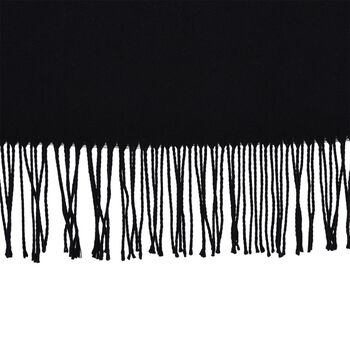 Eleganter Schal mit Fransen, 65x180cm, Tiefschwarz