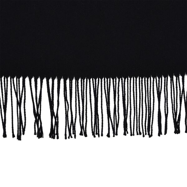 Eleganter Schal mit Fransen, 65x180 cm, Tiefschwarz image number 3