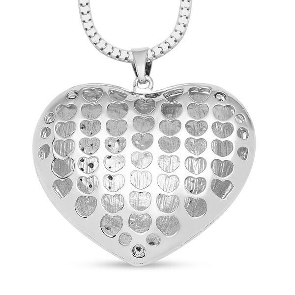 Wei&szlig;er Kristall-Herz-Anh&auml;nger mit 73+5 cm Kette - 8 ct. image number 4