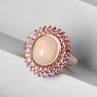 Natürlicher Äthiopischer Opal und Rosa Saphir Ring 925 Silber Roségold Vermeil  ca. 3,23 ct image number 1