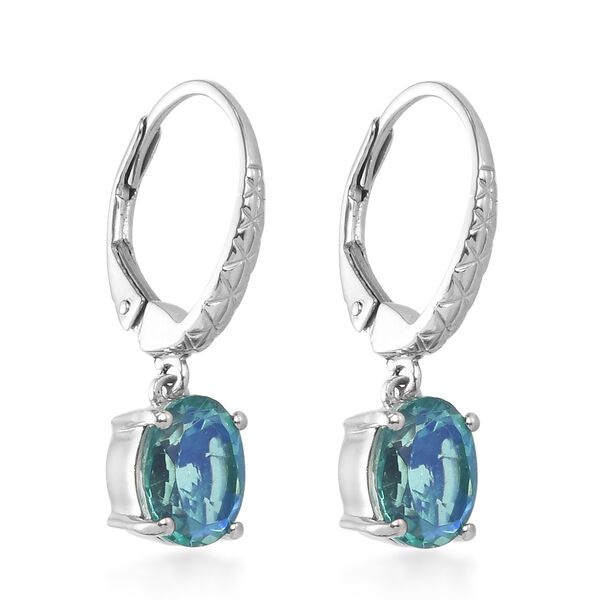 Pfau Triplett Quarz Ohrhänger 925 Silber Platin-Überzug ca. 2,47 ct  image number 4