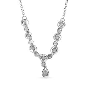 Handgearbeitete, natürliche Polki Diamant-Halskette. 45 cm - 1 ct.