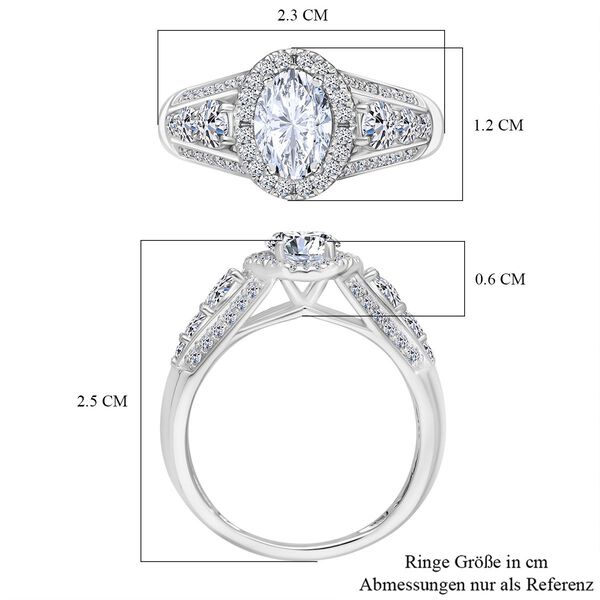 LUXURIANT SGL zertifizierter VS-GH Labor Diamant Ring in 950 Platin - 2 ct. image number 5