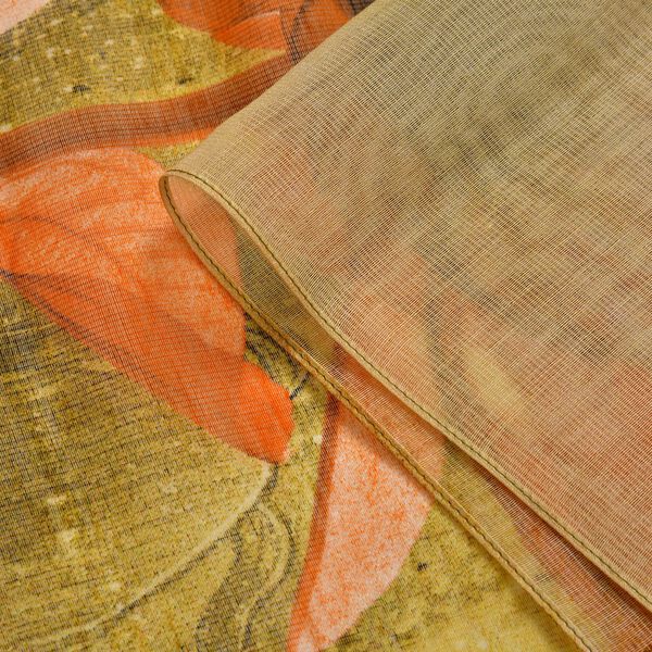 LA MAREY - Luxuri&ouml;ser Floral-Print Schal, Merinowolle und Maulbeerseide, blau/lila image number 4