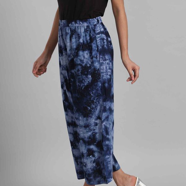 Palazzo Stil Comfort Hose, Gr&ouml;&szlig;e XXL, Blau image number 3